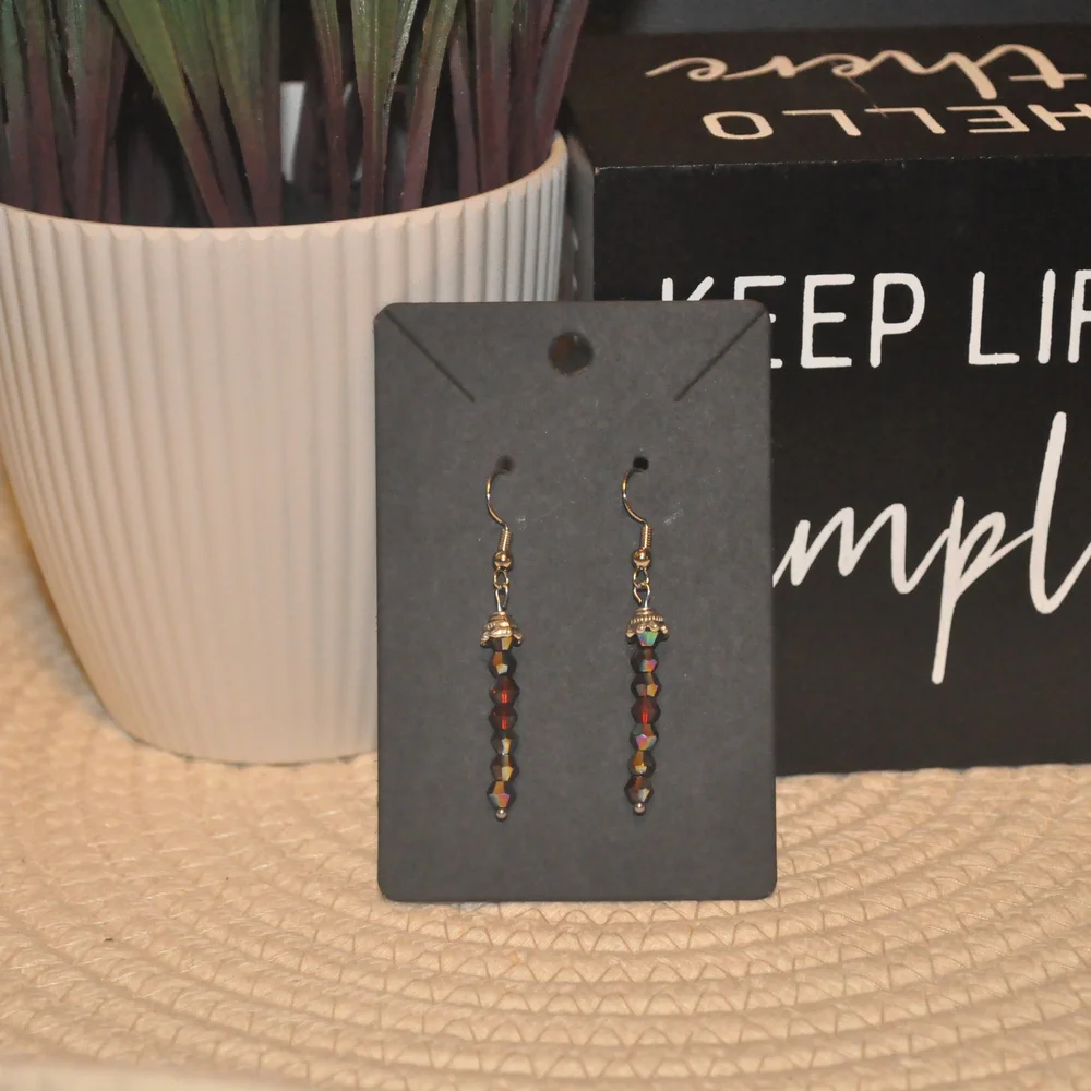 NWT Red and Gold Linear Dangle Earrings